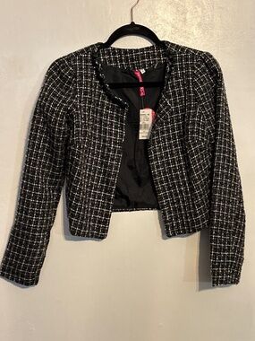 NWT: Heart Soul Black and White Tweed Blazer